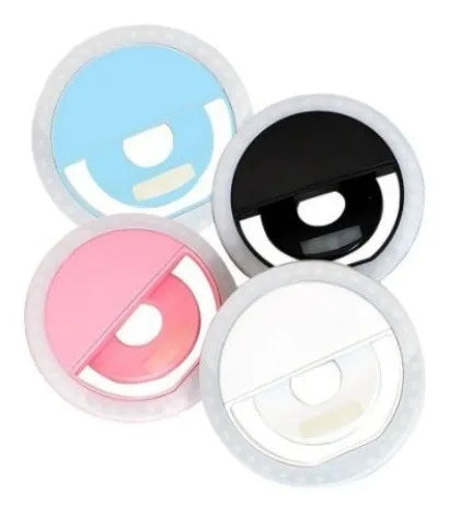 Mini Ring Light de LED para Selfie com 3 Níveis de Iluminação