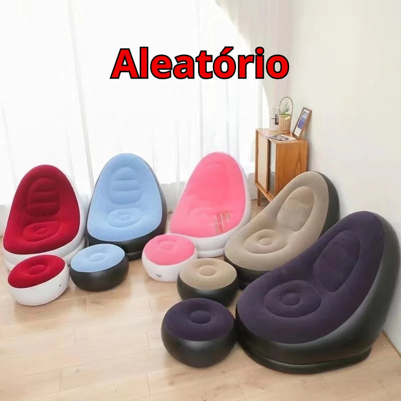 Sofá Inflável Anatômico com Almofada e Bomba de Ar – Praticidade, Conforto e Estilo em Qualquer Lugar!