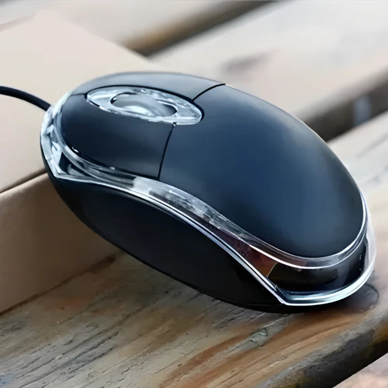 Mouse Óptico com Fio Preto