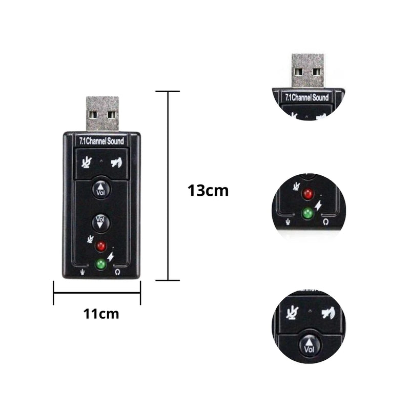 Placa de Som Externa USB 7.1