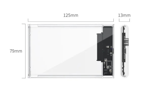 Case Externo Transparente USB 3.0 para HD/SSD SATA 6Gbps