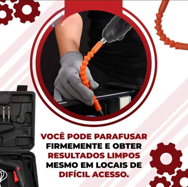 Parafusadeira Elétrica Sem Fio com Kit Completo