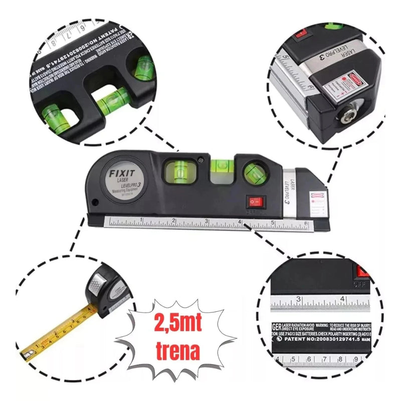 Nível a Laser Profissional com Trena Pro3