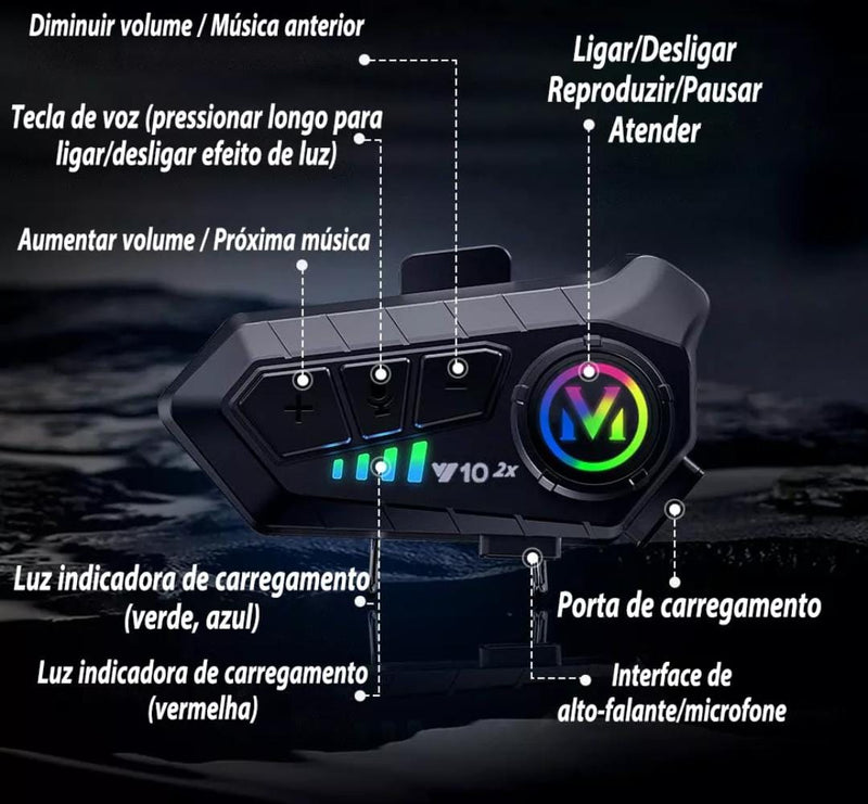Intercomunicador Bluetooth MOTOLINK para Capacetes