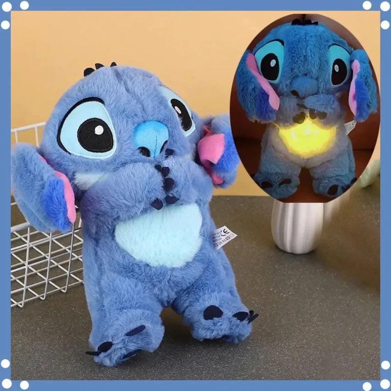 Pelúcia Kawaii Stitch com Luz, Som e Mecanismo Calmante - Companheiro de Dormir para Bebês