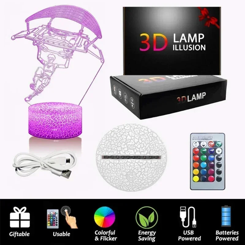 Luminária 3D LED Multicolor FORTNITE
