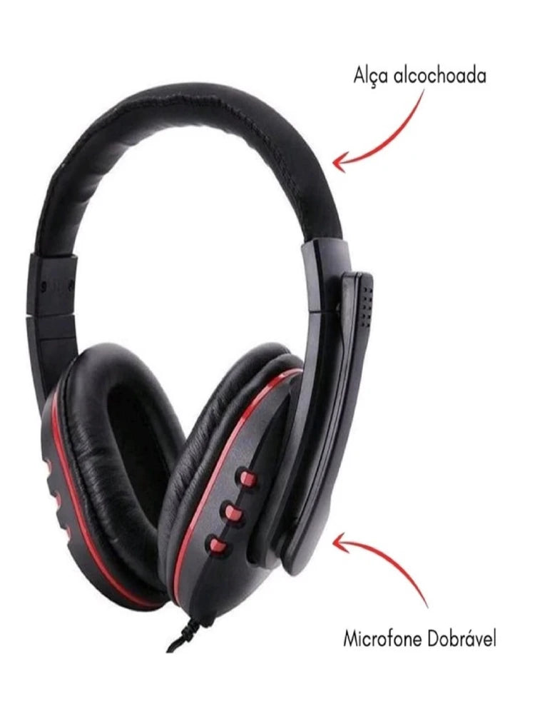 Fones de ouvido para jogos com fio de 3,5 mm player fones de ouvido de música PS4 computador de jogos com microfone