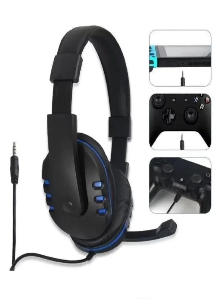 Fones de ouvido para jogos com fio de 3,5 mm player fones de ouvido de música PS4 computador de jogos com microfone