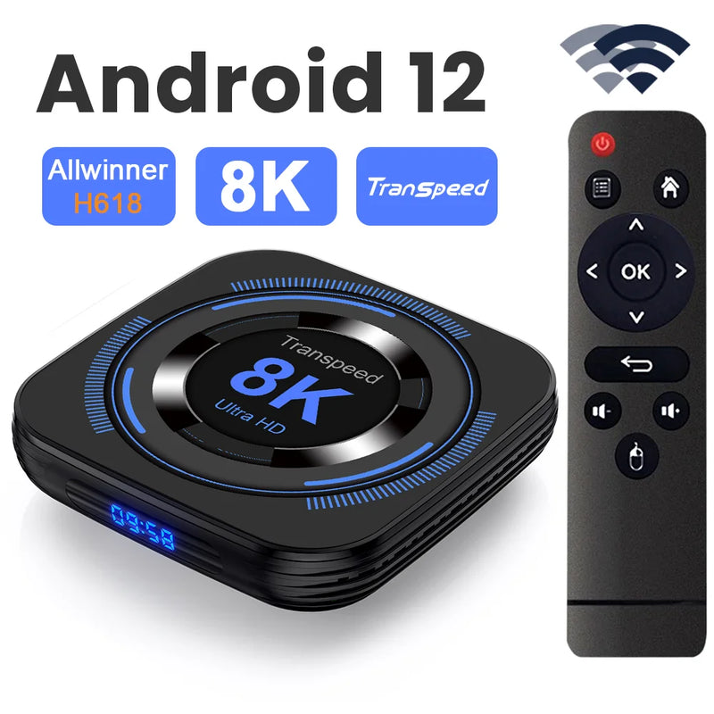 IPTV Transpeed Android 12 TV BOX Allwinner H618 Dual Wifi
