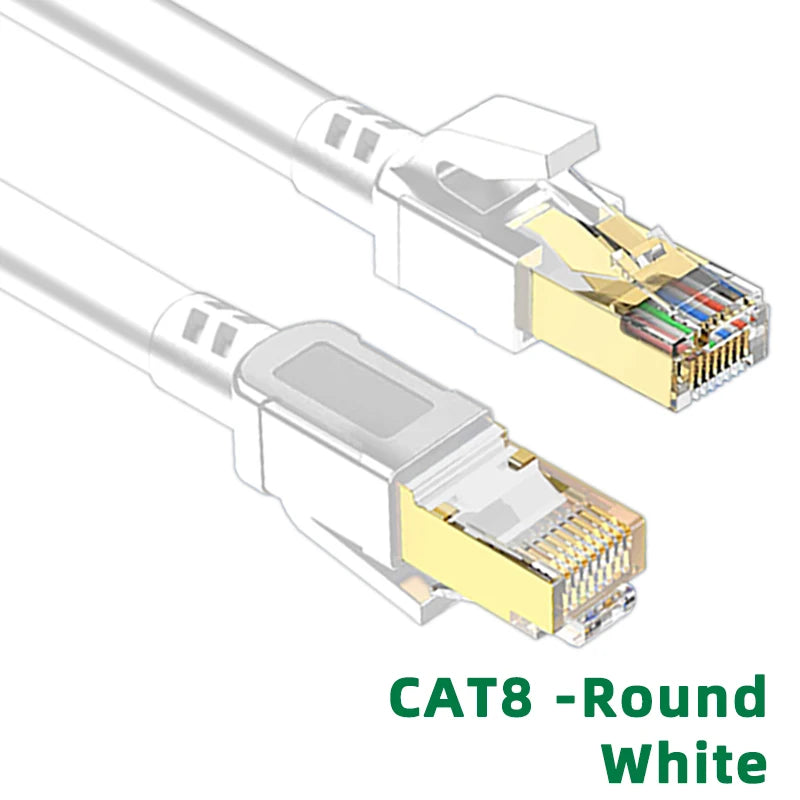 Cabo Ethernet Cat 8 Weisuda Hyper Speed 40Gbps Blindado