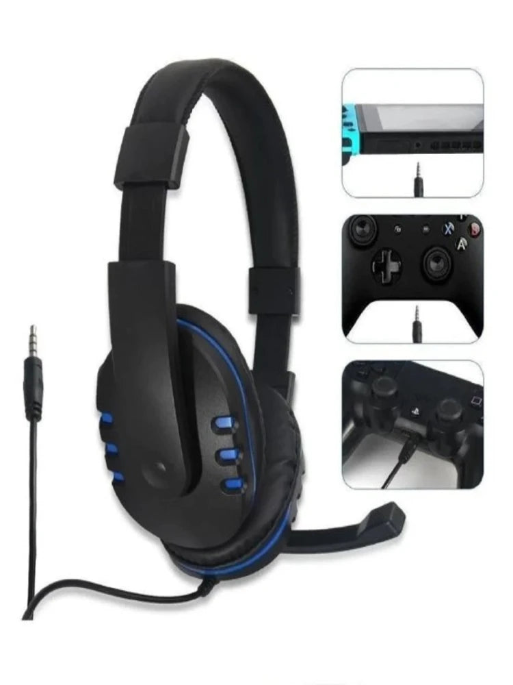 Fones de ouvido para jogos com fio de 3,5 mm player fones de ouvido de música PS4 computador de jogos com microfone