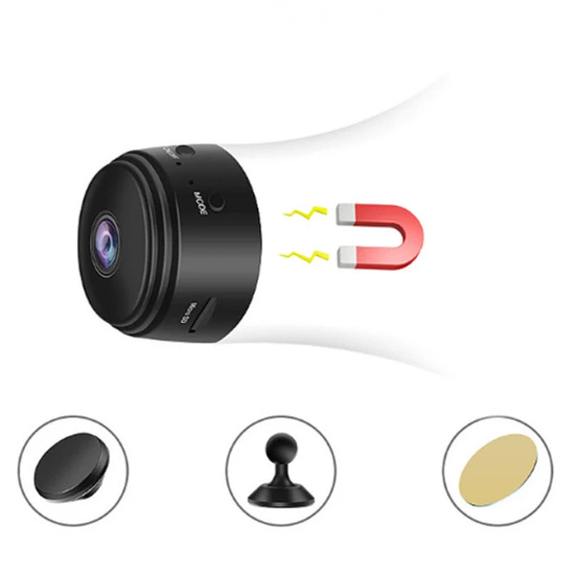 Mini Câmera de Segurança Wi-Fi HD 1080p Magnética