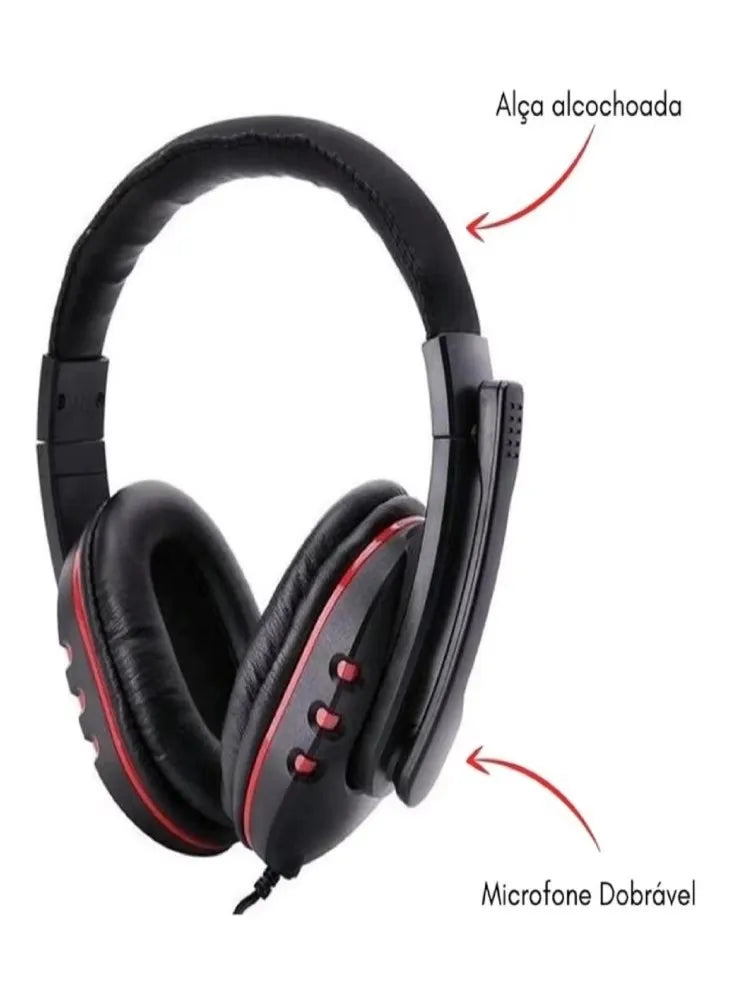 Fones de ouvido para jogos com fio de 3,5 mm player fones de ouvido de música PS4 computador de jogos com microfone