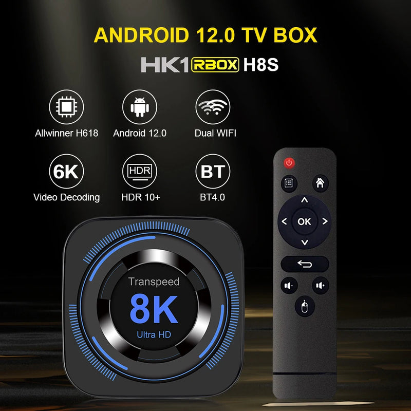 IPTV Transpeed Android 12 TV BOX Allwinner H618 Dual Wifi