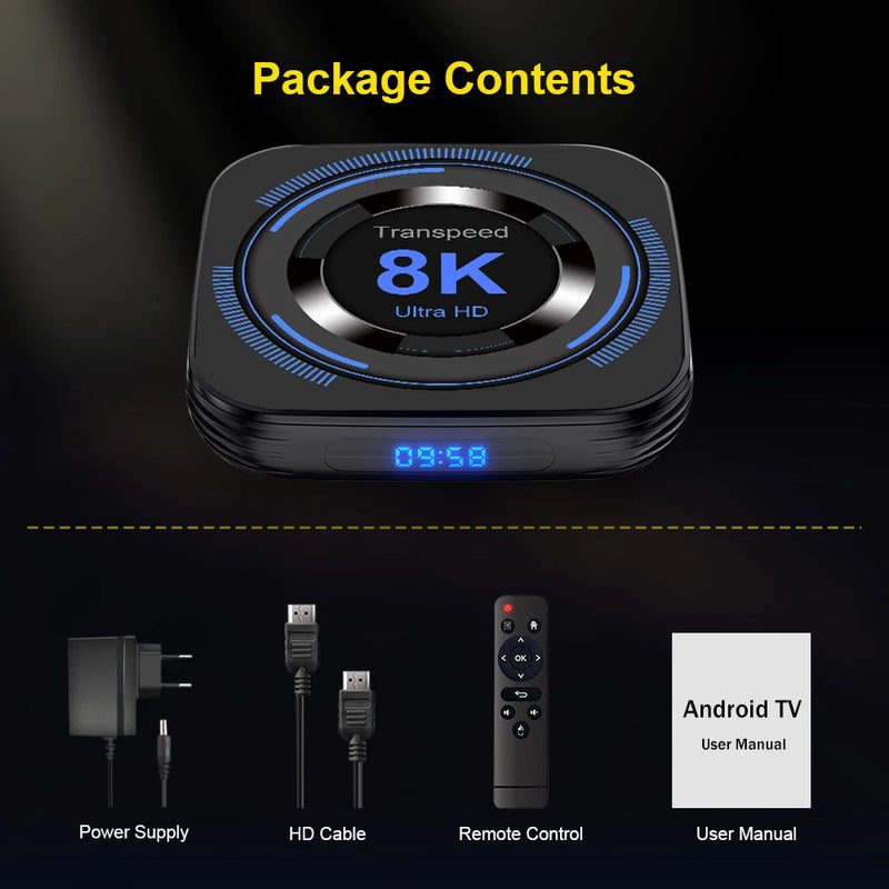 IPTV Transpeed Android 12 TV BOX Allwinner H618 Dual Wifi