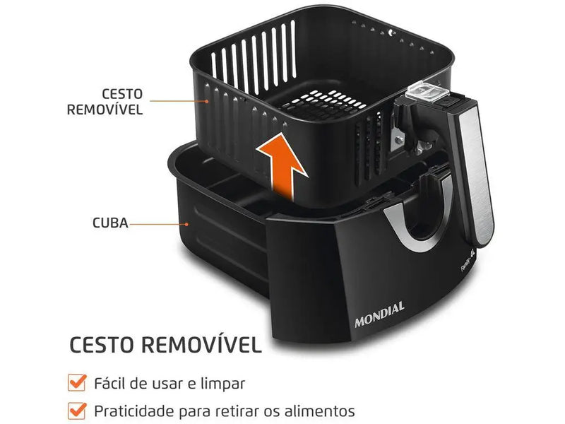 Fritadeira Elétrica Mondial Air Fryer 4L