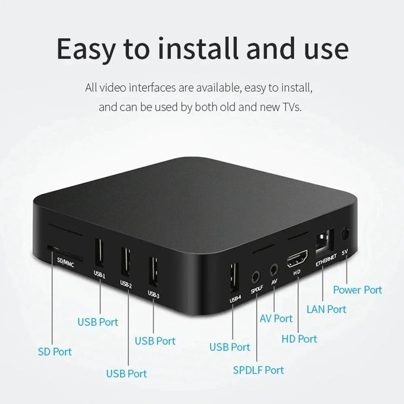 Conversor de TV Inteligente Digital Smart TV Box 4K 5G Android Dual WiFi Media Player Set Top Box Smart TV Box