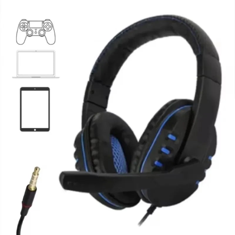 Fones de ouvido para jogos com fio de 3,5 mm player fones de ouvido de música PS4 computador de jogos com microfone