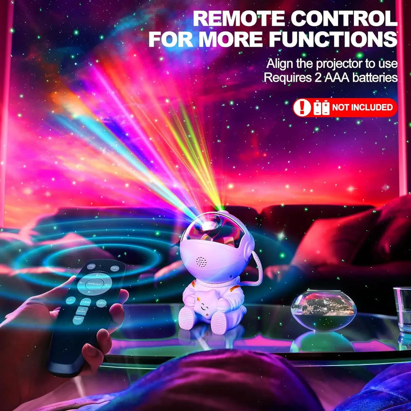 Robô Projetor Astronauta Galáxia LED
