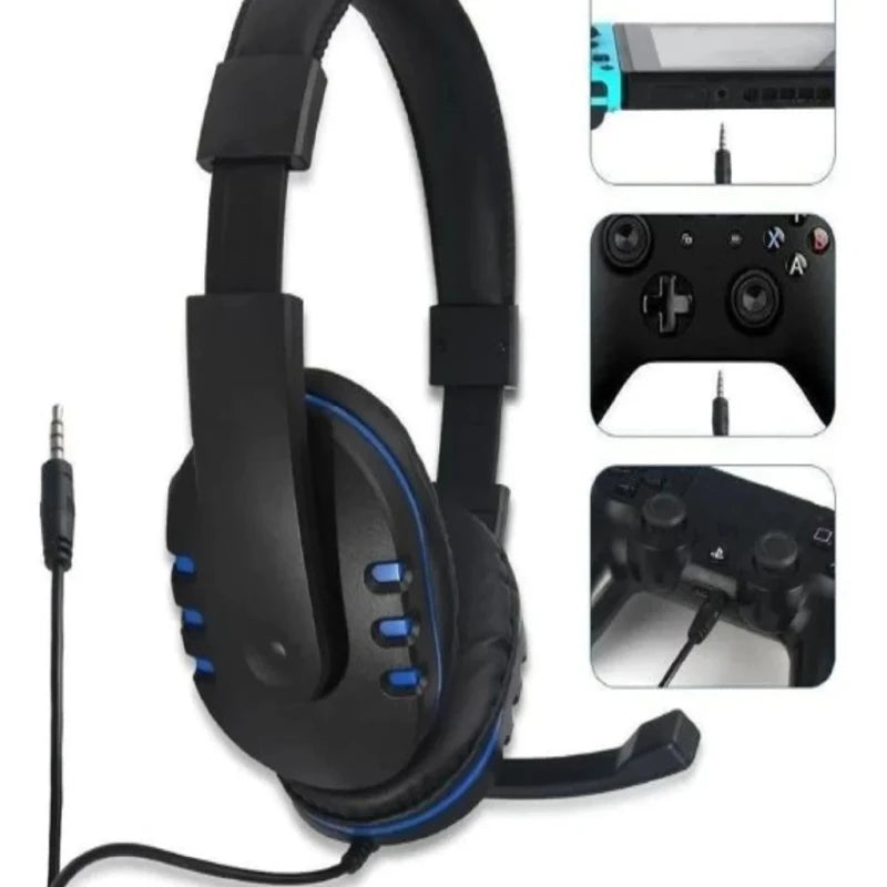 Fones de ouvido para jogos com fio de 3,5 mm player fones de ouvido de música PS4 computador de jogos com microfone