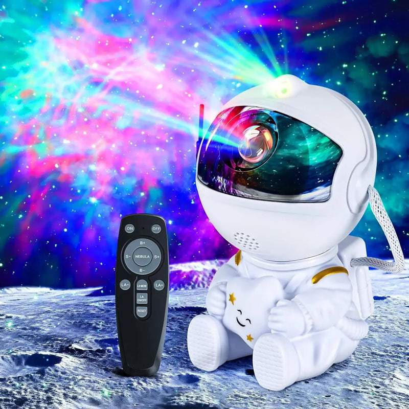 Robô Projetor Astronauta Galáxia LED