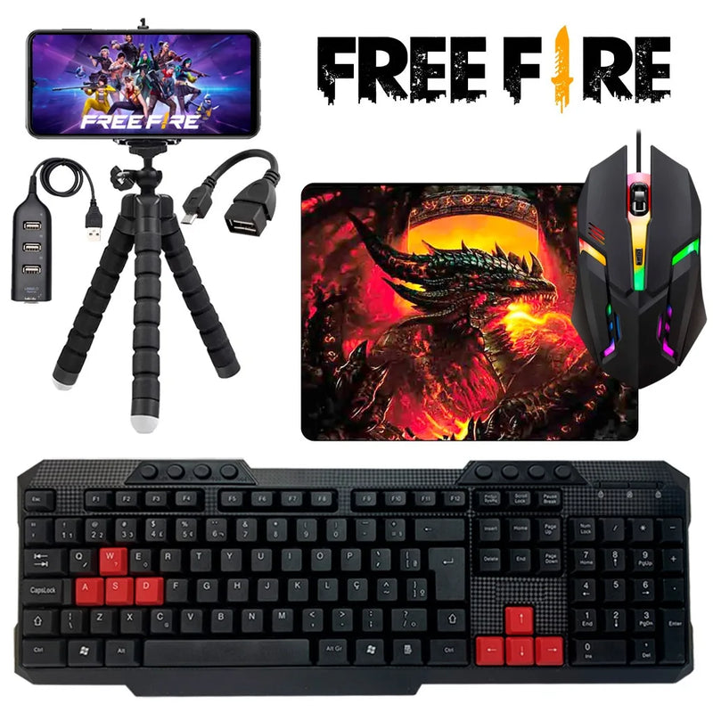 Kit Mobilador Para Celular Completo Varios Modelos Teclado Mouse Gamer  Mouse Pad Hub Tripe