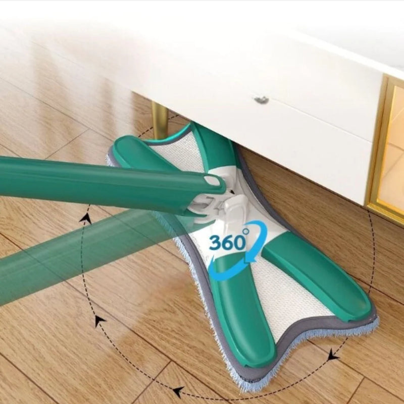 Esfregão Giratório Lava E Seca Torção Microfibra Multiuso Limpeza de Piso Cozinha Limpa Rodo Mágico 360° Com Refil