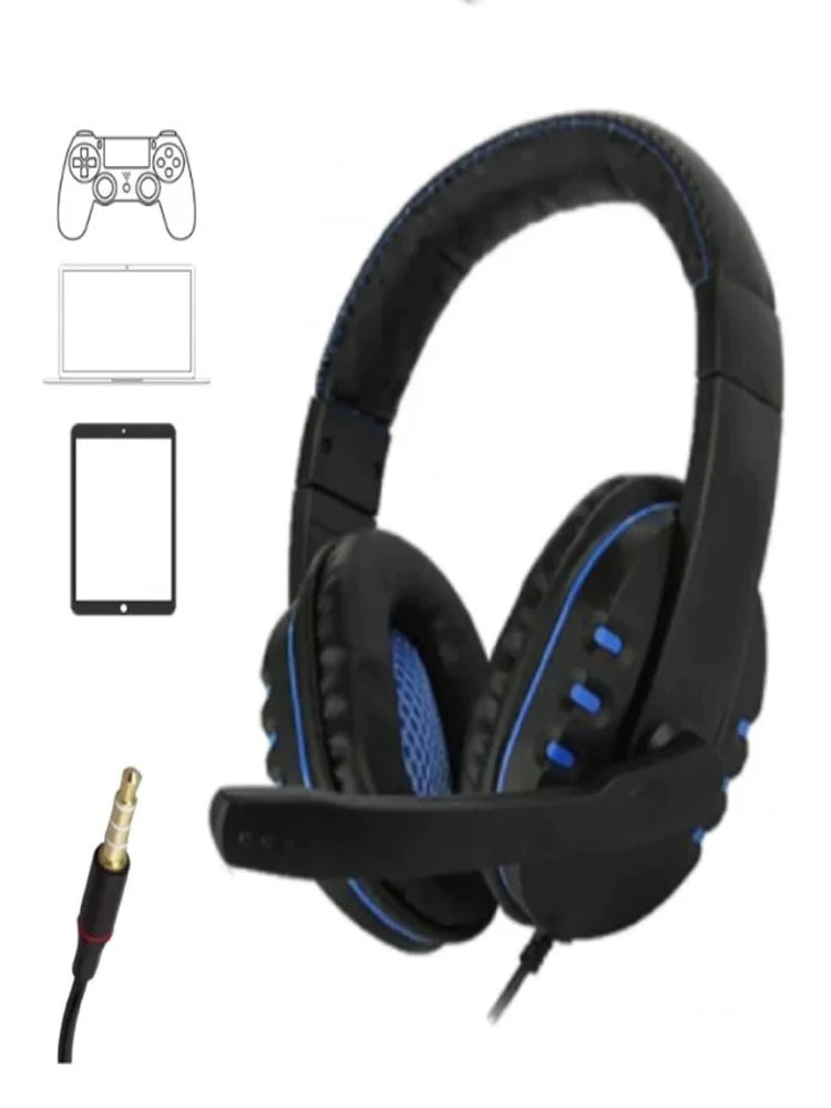 Fones de ouvido para jogos com fio de 3,5 mm player fones de ouvido de música PS4 computador de jogos com microfone