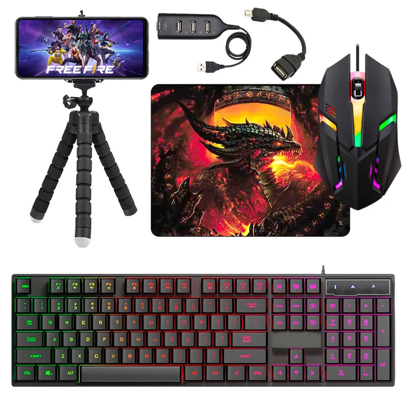 Kit Mobilador Para Celular Completo Varios Modelos Teclado Mouse Gamer  Mouse Pad Hub Tripe