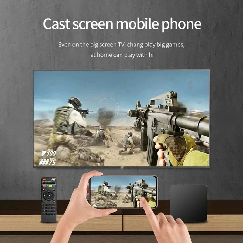 Conversor de TV Inteligente Digital Smart TV Box 4K 5G Android Dual WiFi Media Player Set Top Box Smart TV Box
