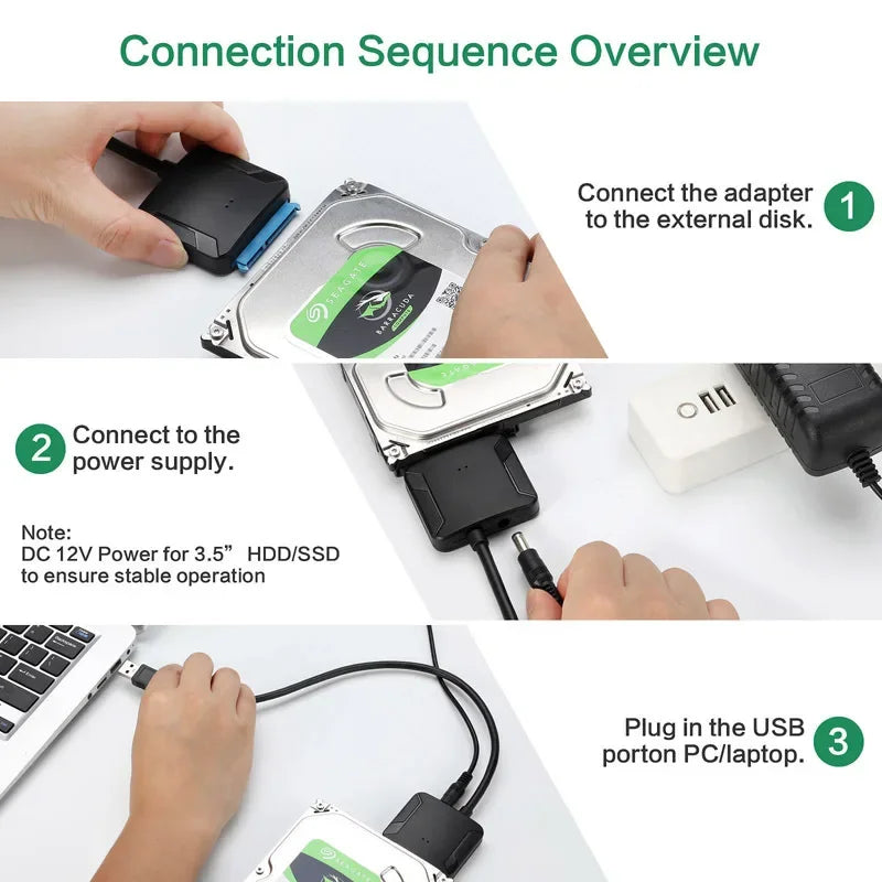 Adaptador SATA para USB 3.0 com Suporte UASP